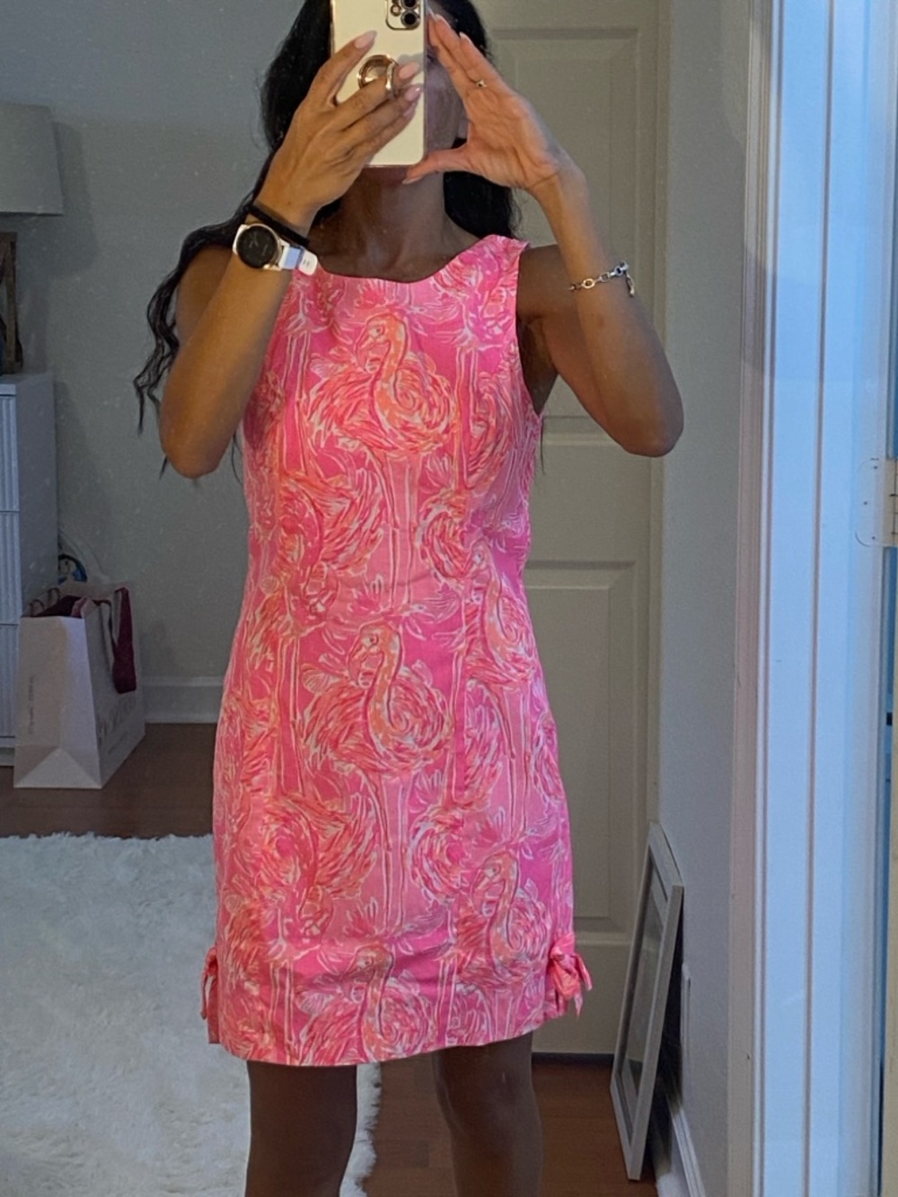 Lilly Pulitzer Pink Flamingo Print Sleeveless Mini Dress